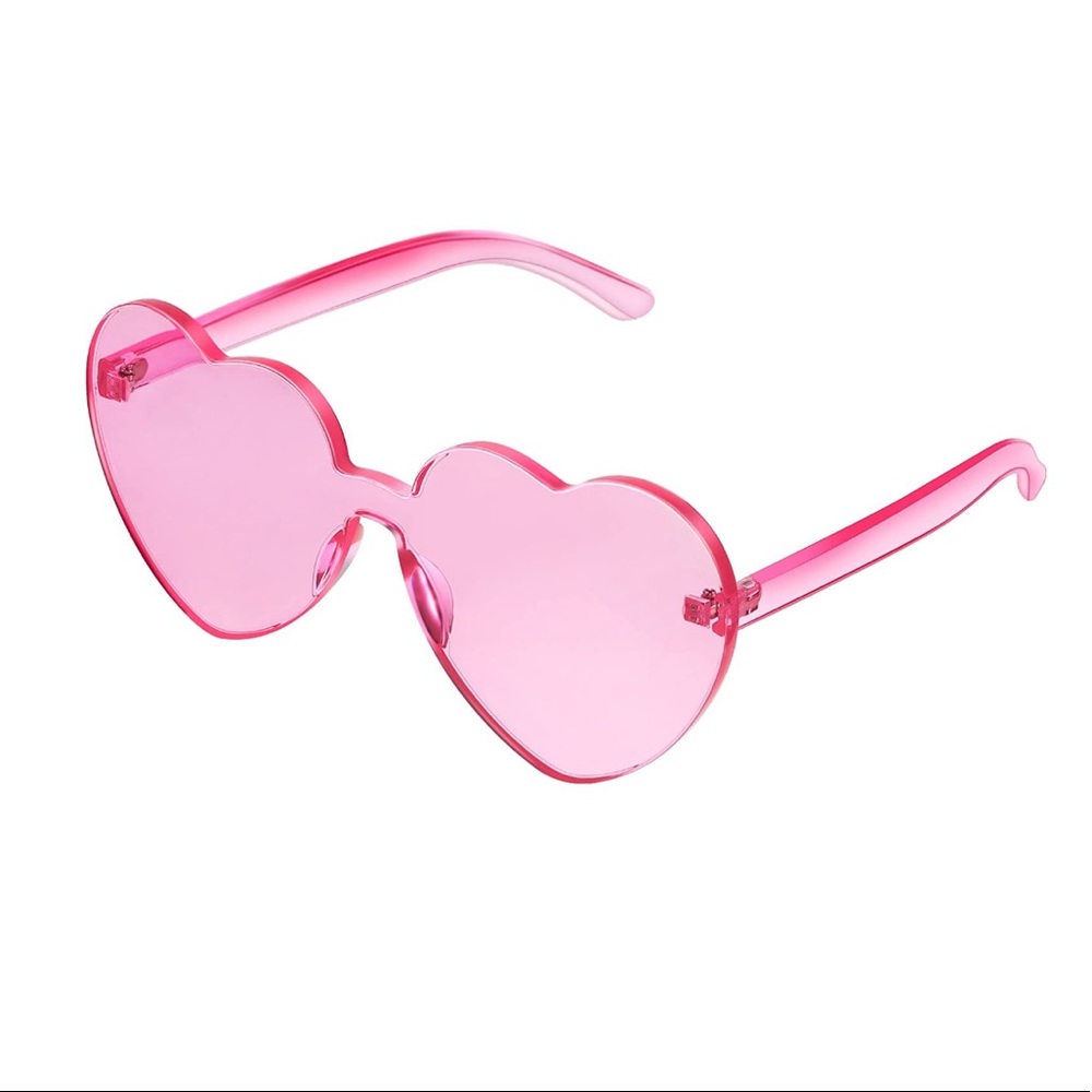 Candy Colored Heart Sunglasses - Pink